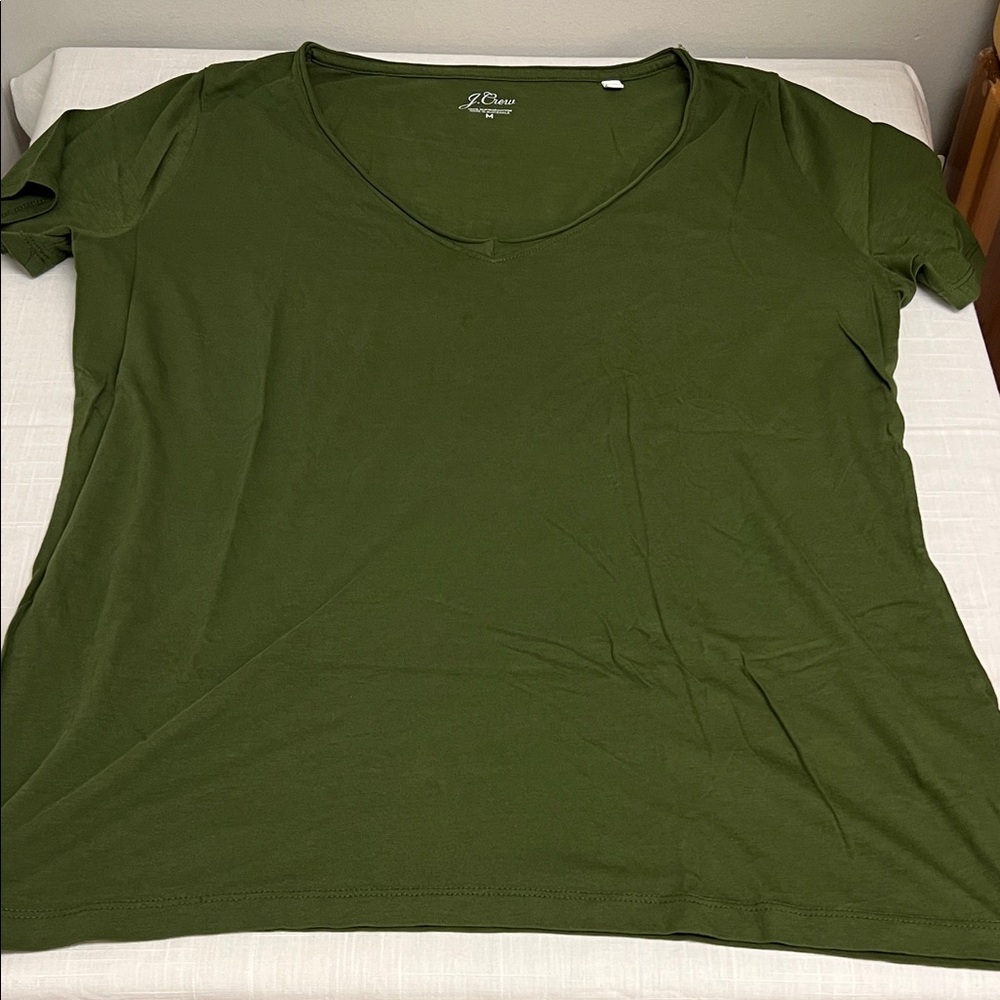 J. Crew Women's Olive Short Sleeve Tee